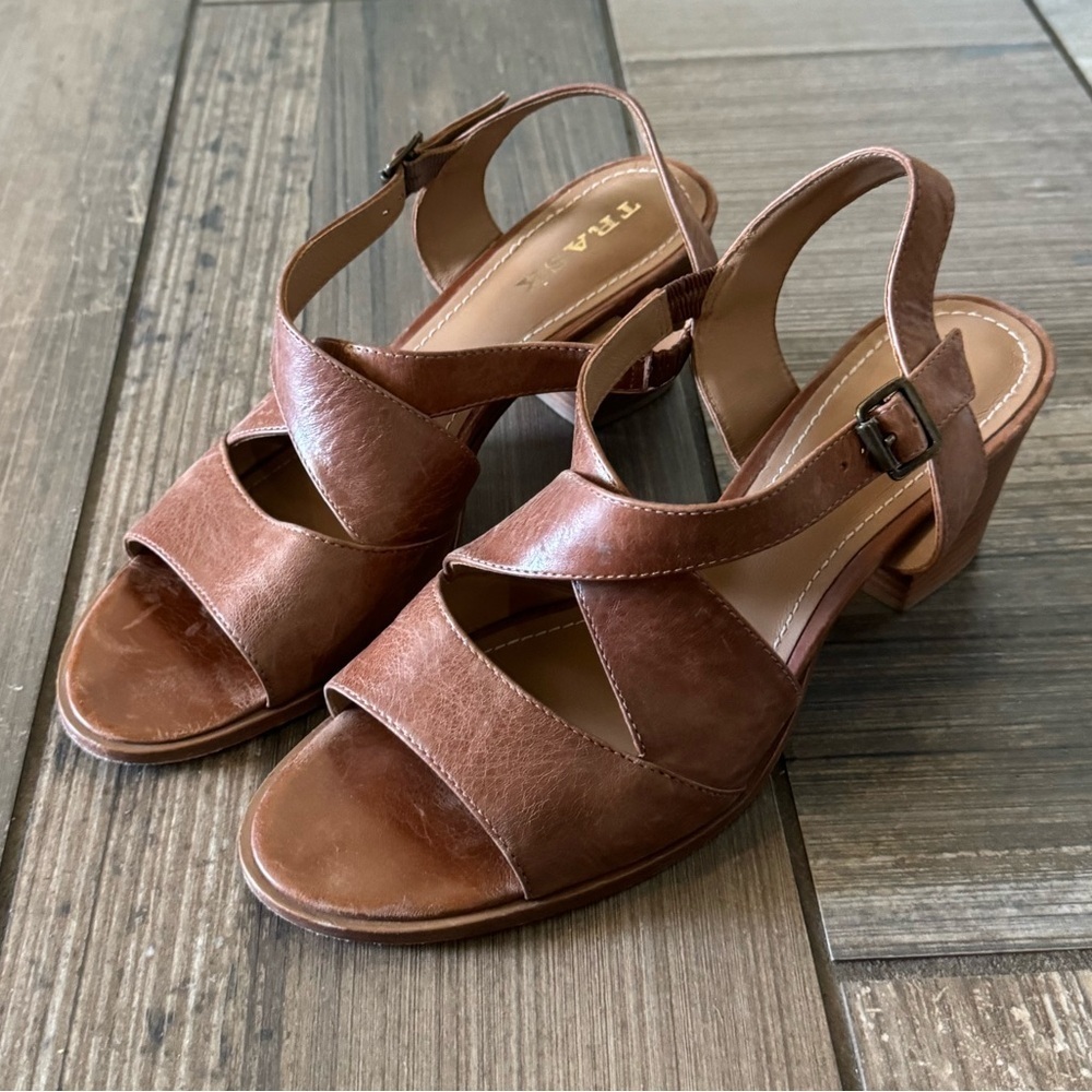 Trask Charlene Women's Heeled Leather Sandals Women's Size 10